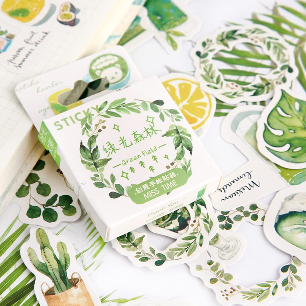 Kawaii Paper Sticker Set (6 Set, 276 Pieces) Fresh Summer Pink Girl Stuff Succulent Plant Planet Whale Snowflake Cold Drink Drifting Bottle Cute Cat Decorative Stickers for Srapbooking Album Planner