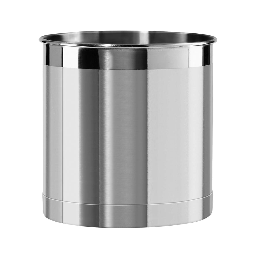 Stainless Steel Jumbo Utensil Holder - 7 Utensil Caddy, Weighted Base for Stability - Extra Large Utensil Crock and Countertop Utensil Organizer, Stainless Steel