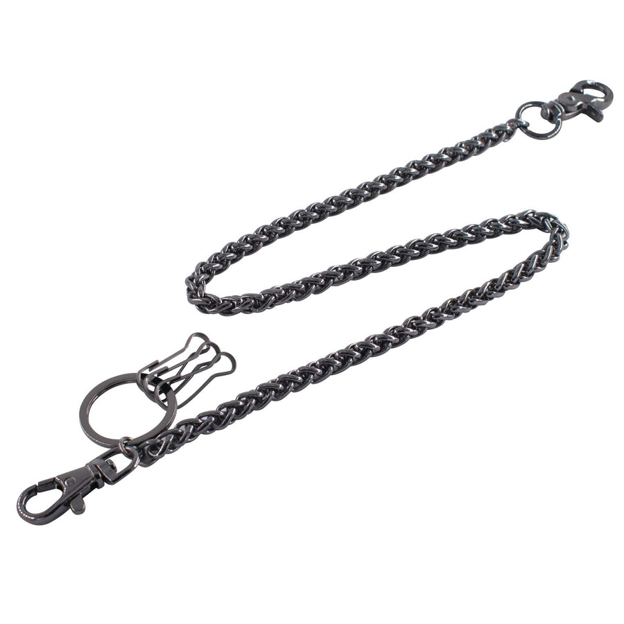 Gun-Black Cool Wallet Chain Men Women Hip Hop Heavy Thick Pants Chain Belt Chain KeyChain Pocket Chain Keel Chain with Both End Lobster Clasps and Keyrings for Punk Rock Motorcycle Style Pants Jeans