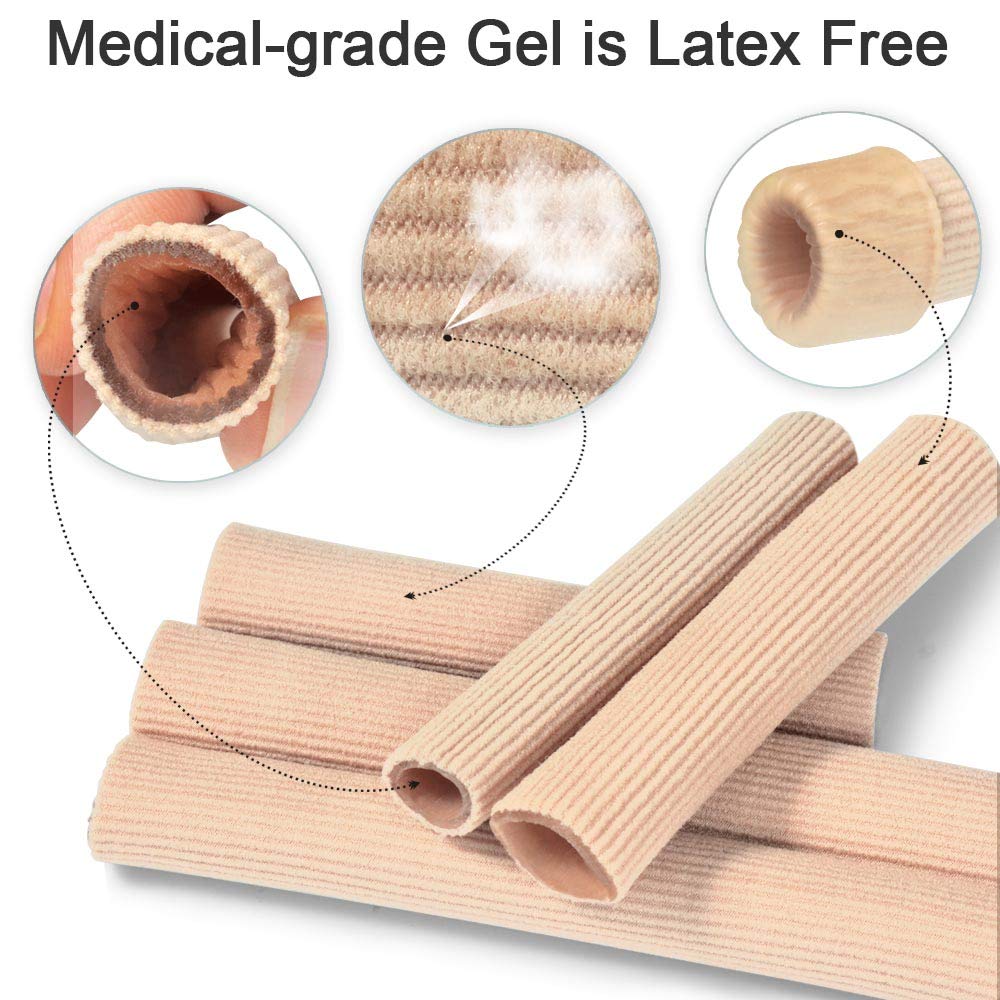 Cuttable Toe Tubes Sleeves, 5 Pack, Made of Elastic Fab