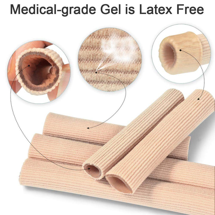 Cuttable Toe Tubes Sleeves, 5 Pack, Made of Elastic Fab