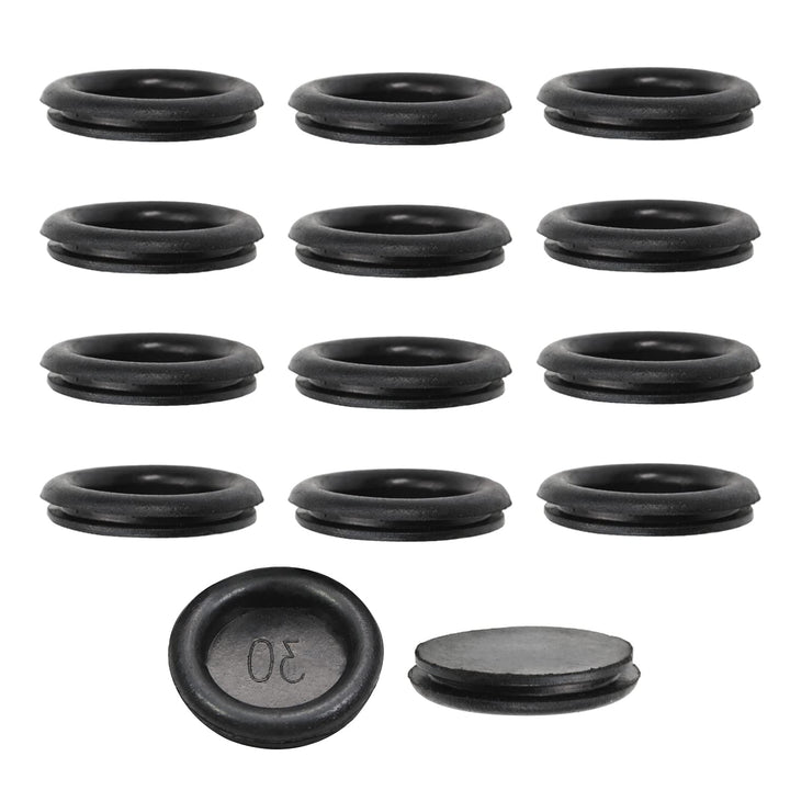 30Pcs Rubber Grommets, 30mm/1.18 Mounting Dia Flexible Wire Protector Hole Plugs, Rubber Grommet Kit Rubber Plugs for Holes, Firewall Plug Grommet, Wiring Cable, Single Sided Coil/Black