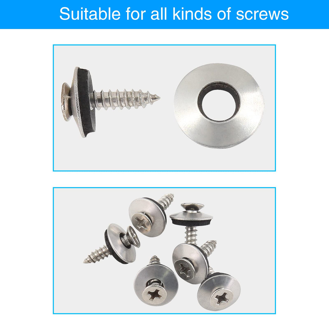 1/4&#39;&#39;x3/5&#39;&#39; Neoprene Bonded Sealing Washers 304 Stainless Steel EPDM Rubber Washers, 100 PCS