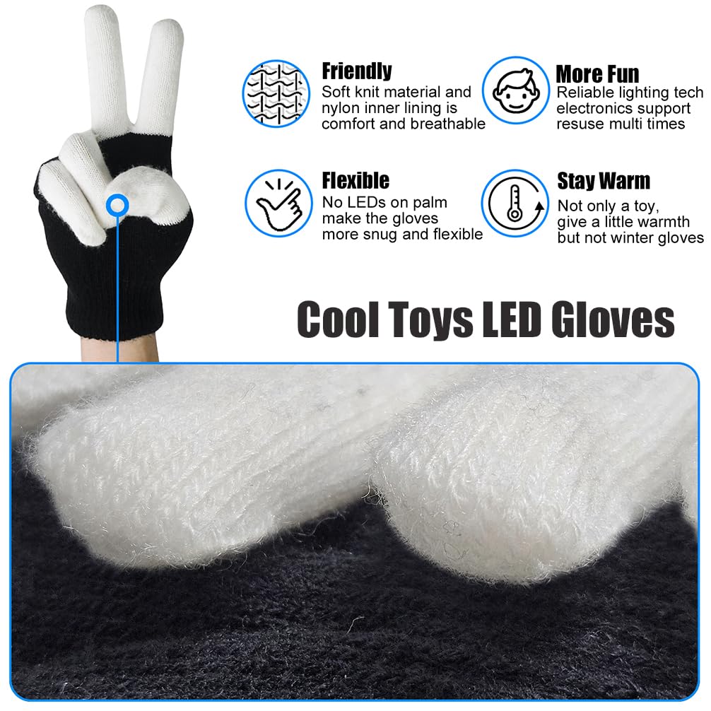 Luwint Light Up Toys, Kids LED Glow Gloves, Fun for Boy