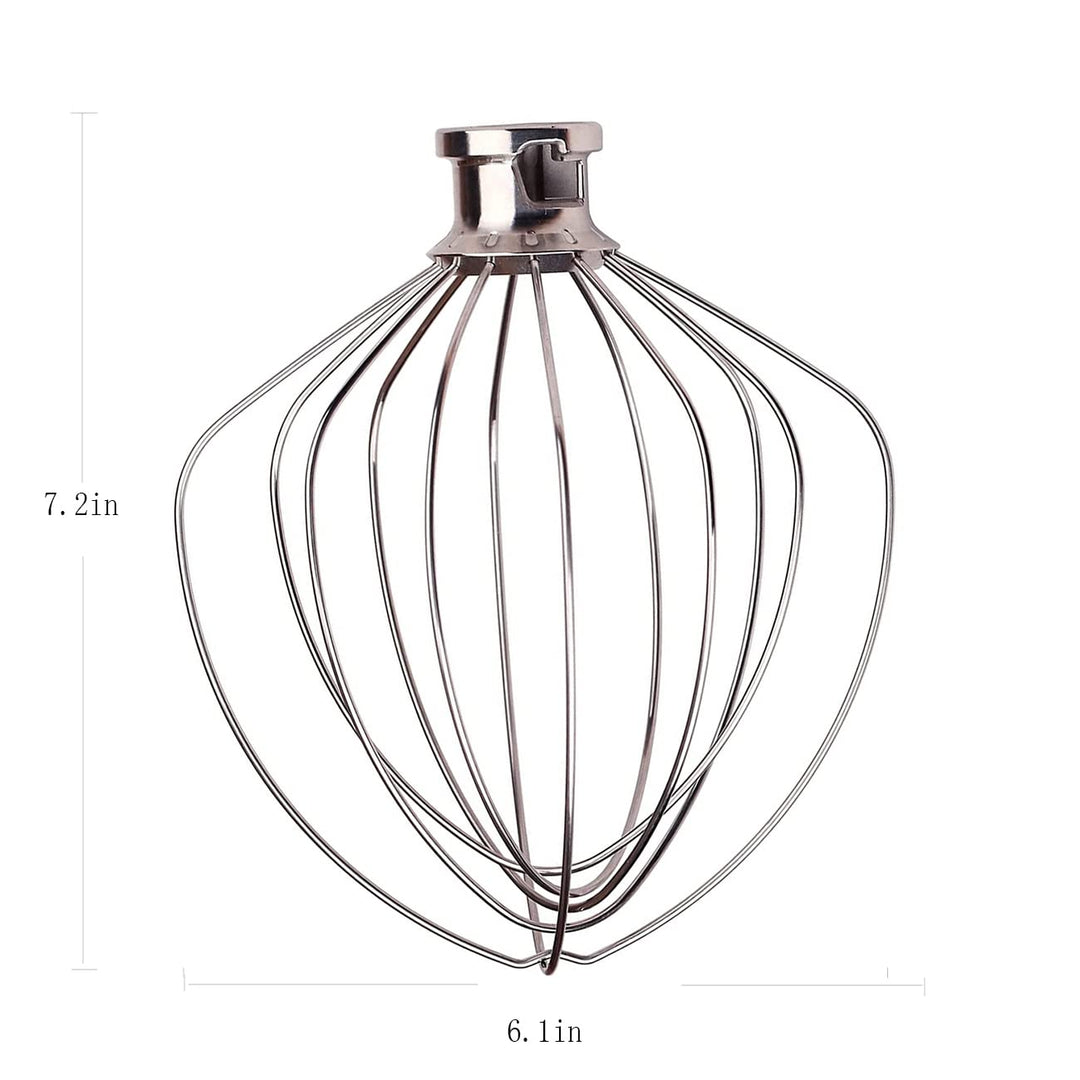 KN256WW 6 QT Wire Whip Stainless Steel for KitchenAid Stand Mixer Accessory Replacement, Egg Cream Stirrer, Cakes Mayonnaise Whisk