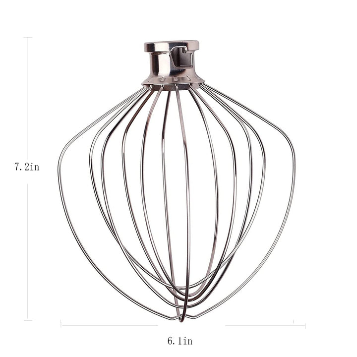 KN256WW 6 QT Wire Whip Stainless Steel for KitchenAid Stand Mixer Accessory Replacement, Egg Cream Stirrer, Cakes Mayonnaise Whisk