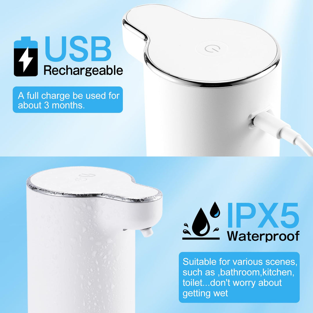 Automatic Foam Soap Dispenser Touchless: Rechargeable S