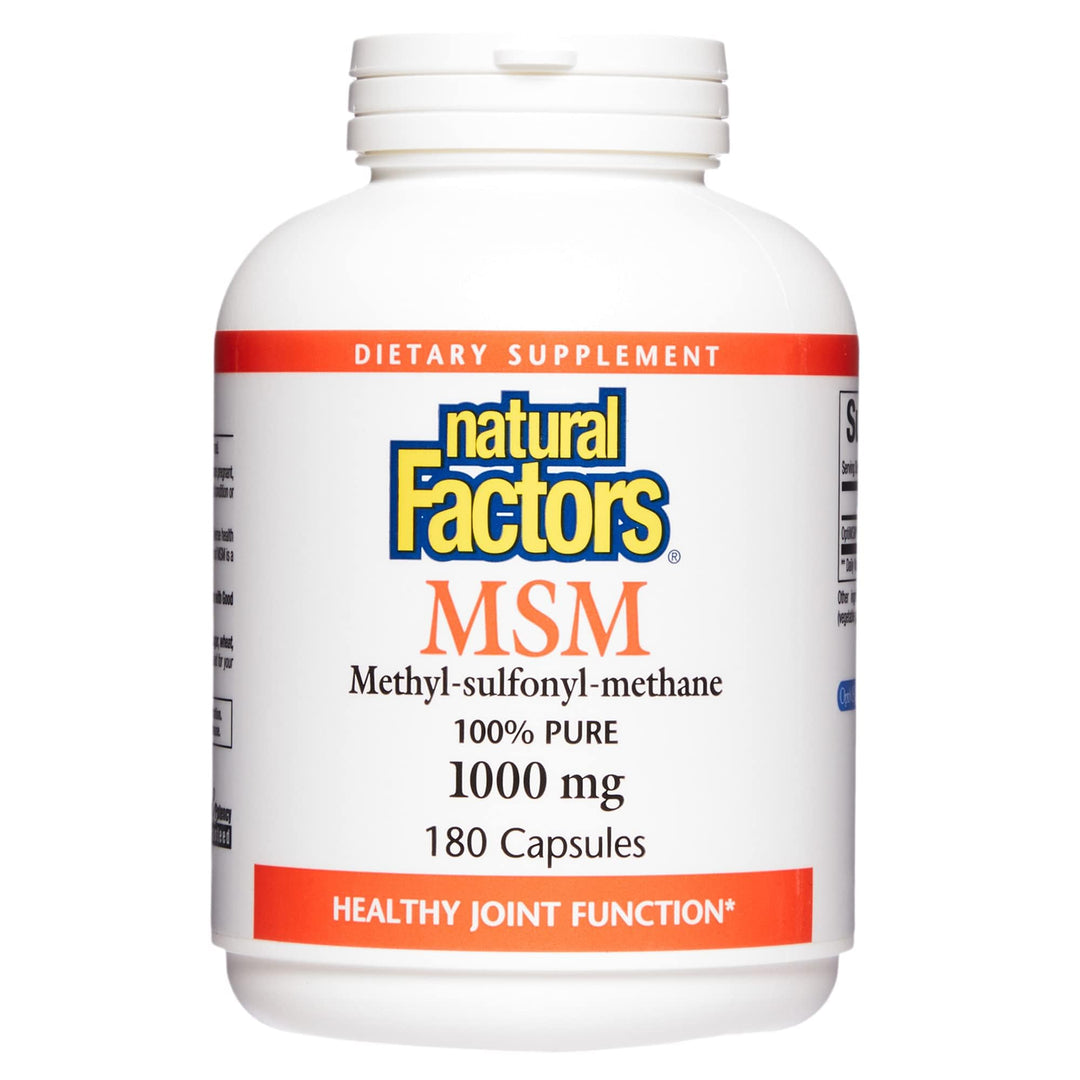 Natural Factors, MSM, Supports Healthy Joints, Hair, Skin and Nails, 180 Capsules