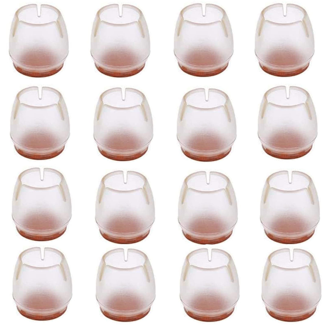 16PCS Round Chair Leg Floor Protector Rubber Caps Silicone Table Pads Furniture Circular Feet Covers (Size 1 to 1-1/7 )