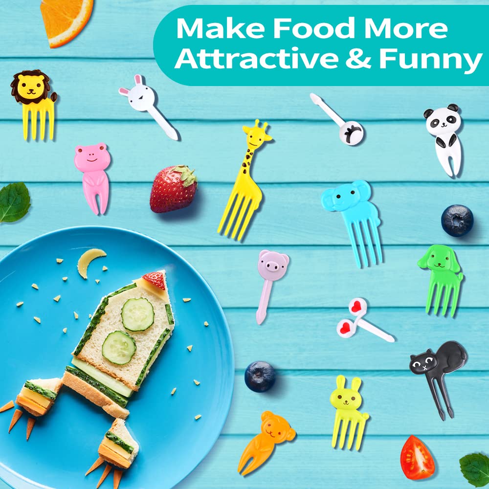 126PCS Food Picks for Kids, Kids Food Picks, Animal Toddler Food Picks, Reusable Kids Lunch Accessories for Bento Box, Cute Kids Toothpicks For Lunch Picks, Fun Fruit Picks Forks