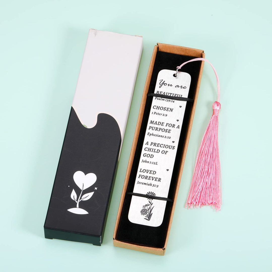 Inspirational Christian Bookmark Gift for Women You are Beautiful Quote Psalm 139:14 Bible Verse Bookmark for Book Lovers Friend Sister Christian Religious Church Bulk Gift Christmas Stocking Stuffers