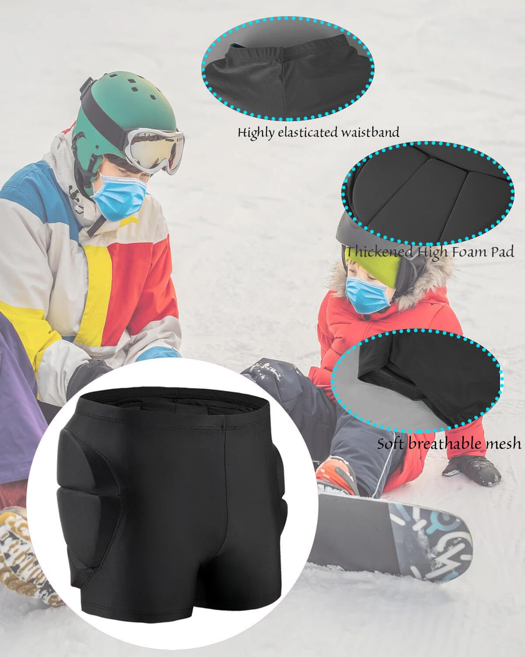 Reomoto Kids Hip Protection Pads Shorts Skiing Skating 