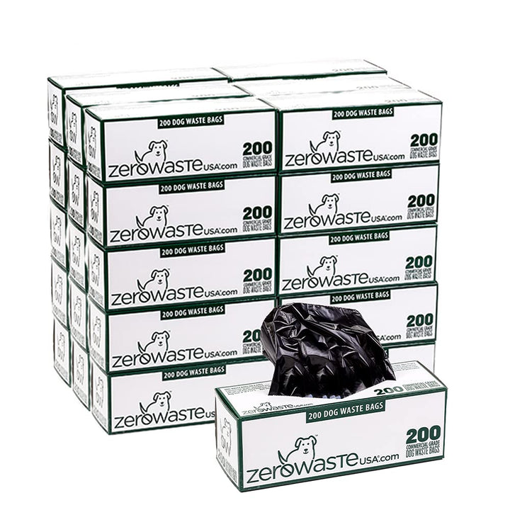 Zero Waste USA 6,000 Premium Dog Waste Station Refill Roll Bags - Up to 40% thicker &amp; stronger than competitor bags - Guaranteed to fit any commercial roll bag dispenser (30 rolls of 200 bags)