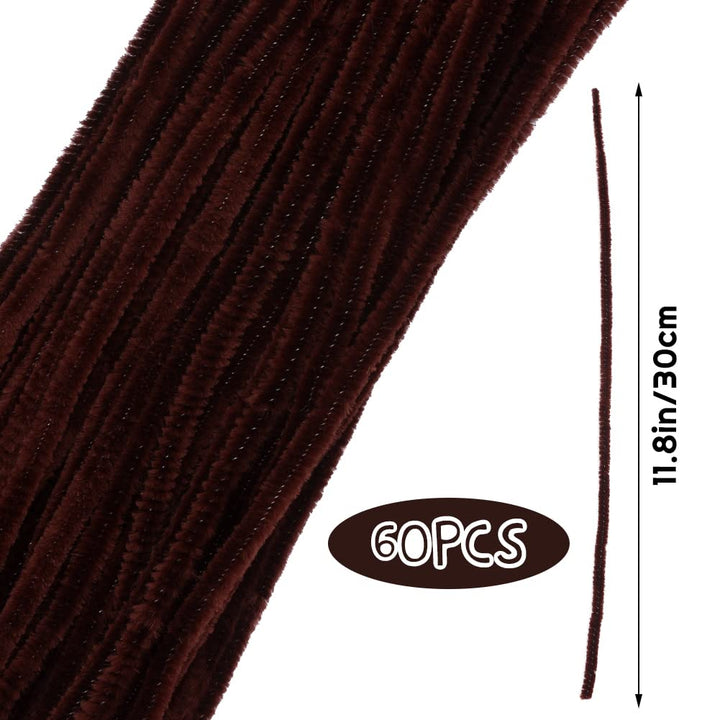 110 Pieces Pipe Cleaners, Dark Brown Pipe Cleaners, Craft Pipe Cleaners, Art Pipe Cleaners for Creative Home Decoration Supplies Arts and Crafts Project
