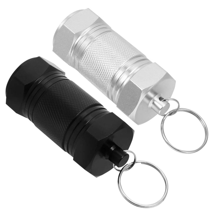 EXCEART 2pcs Mini Pill Fob Titanium Pill Holder with Keychain Waterproof Pill Case for Emergency Aspirin Nitroglycerin