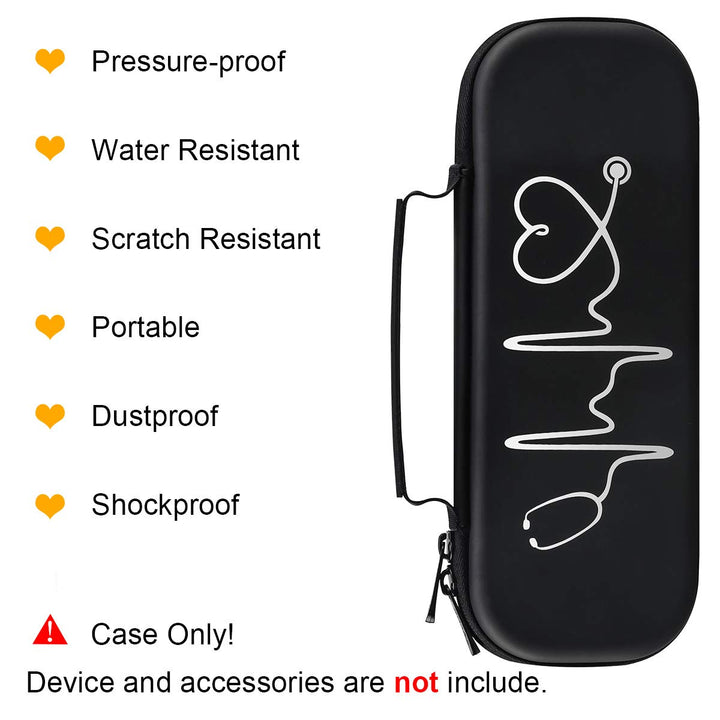 Stethoscope Case for 3M Littmann Classic III, Lightweight II S.E, MDF Acoustica Deluxe Stethoscopes - Extra Room for Medical Bandage Scissors EMT Trauma Shear and LED Penlights, Black