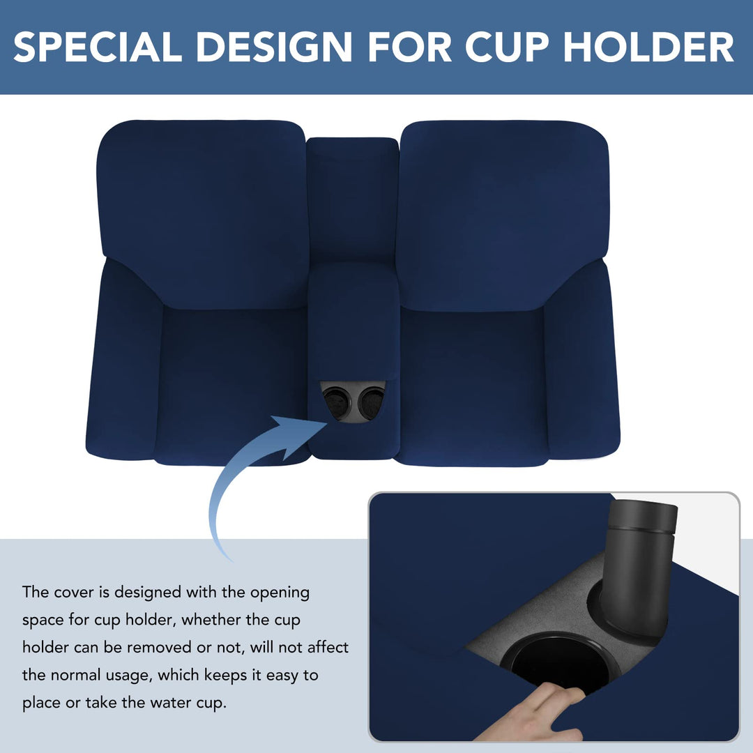 Easy-Going Stretch Recliner Loveseat Cover with Center 