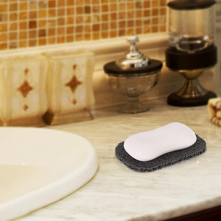 Soap Saver Pads, Non-Slip Soap Holder Pad, Self Draining Soap Bar Holder Pads, Soap Saver Dish for Shower Kitchen Bathroom Travel Hotel Cleaning Supplies (Gray, 4)