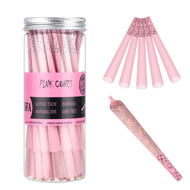 TISFA Pink Pre rolled Cones 60 Pack Rolling Papers King