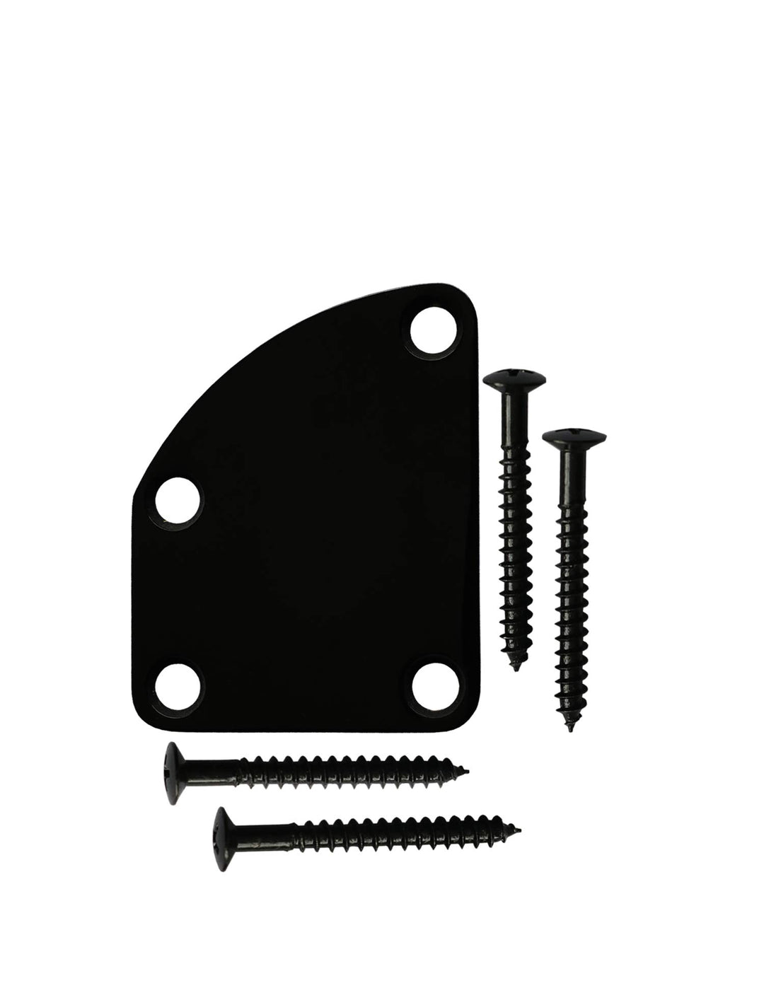 Electric Guitar Neck Plate Curved Cutaway Semi Round Neck Joint Back Mounting Plate 4 Holes with Screws Compatible with Stratocaster Telecaster Style Guitar Bass Parts Replacement