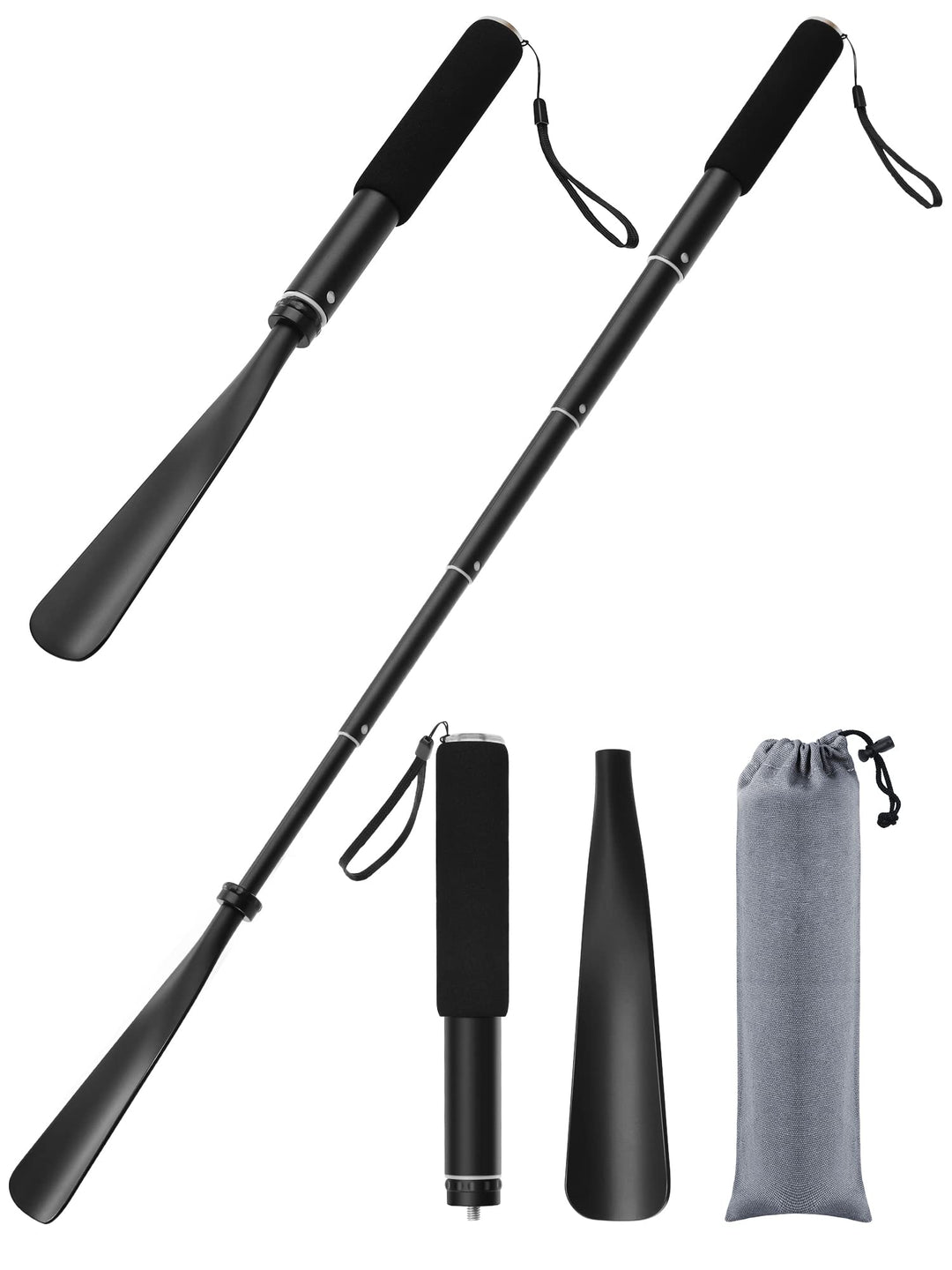 Shoe Horn Long Handle -15-37 Telescopic Metal Shoe Horn Adjustable Length, Aluminum Alloy, Portable Long Handled Shoe Horn, Shoe Horn Long Handle For Seniors Men Women Kids
