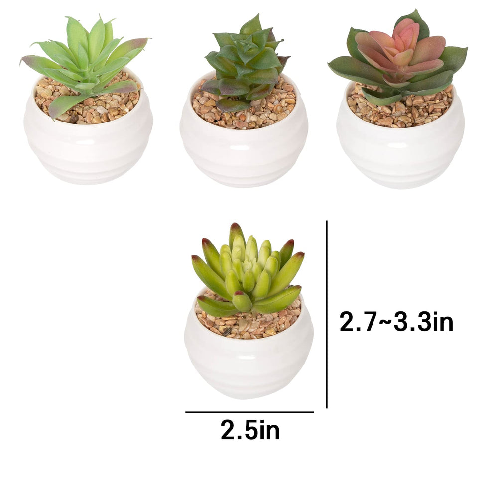 Artificial Succulent Plants in Pots, Fake Plants for Indoors, Home Garden Decor, Cactus Plants Artificial, Fake Cacti, Faux Succulents, Set of 4