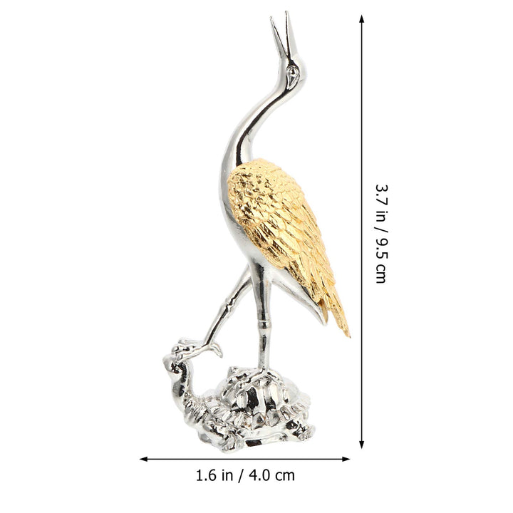 Cast Iron Crane Bird Statues Standing Metal Patina Heron Bird Iron Art Table Figurine Home Table Desk Office Christmas Decor