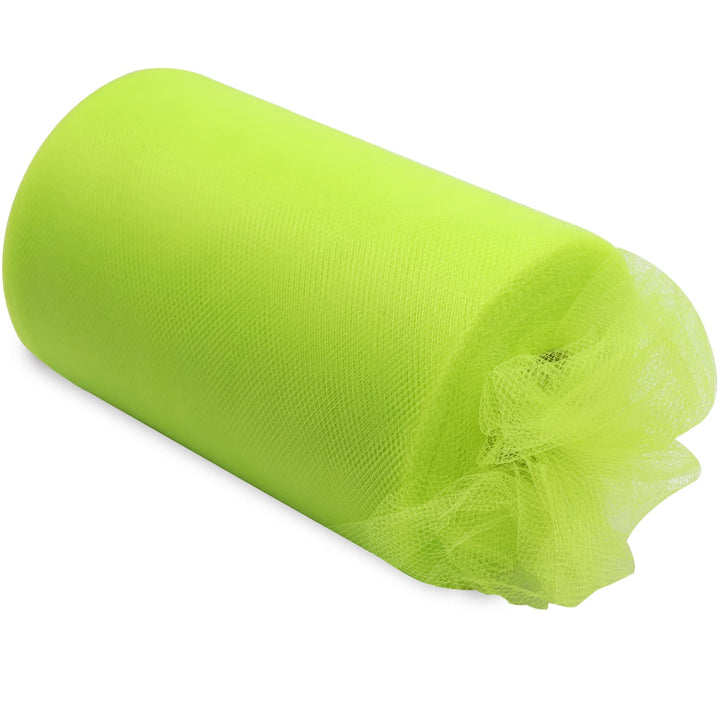Lime Green Tulle Fabric Rolls 6 Inch by 100 Yards (300 feet) Fabric Spool Tulle Ribbon for DIY Tutu Bow Halloween Decorations Baby Shower Birthday Party Wedding Christmas Craft Supplies