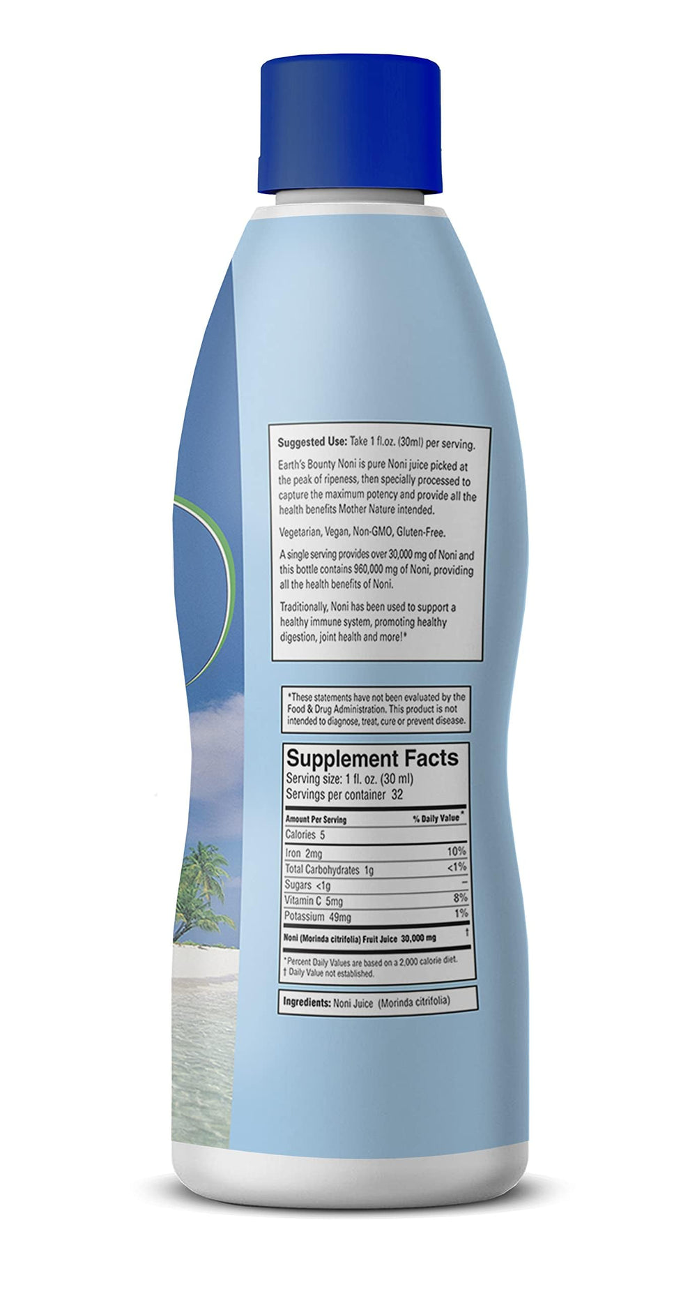 Earth's Bounty - Pure Noni Juice from Tahiti - 32 o