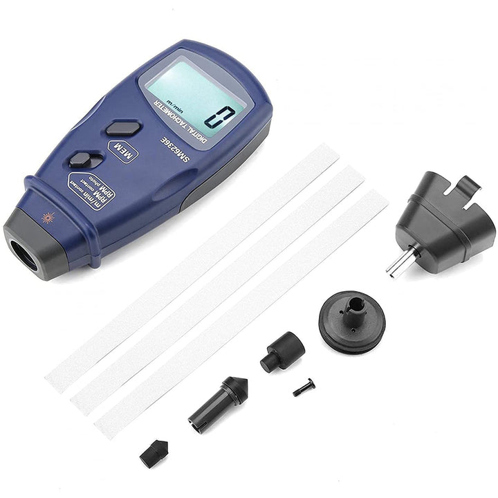 Digital Tachometer RPM Meter Handheld Tachometer Tool, Contact/Non-Contact Laser Photo Tachometer 5 Digits LCD Wireless Tachometer Gauge Speed Meter