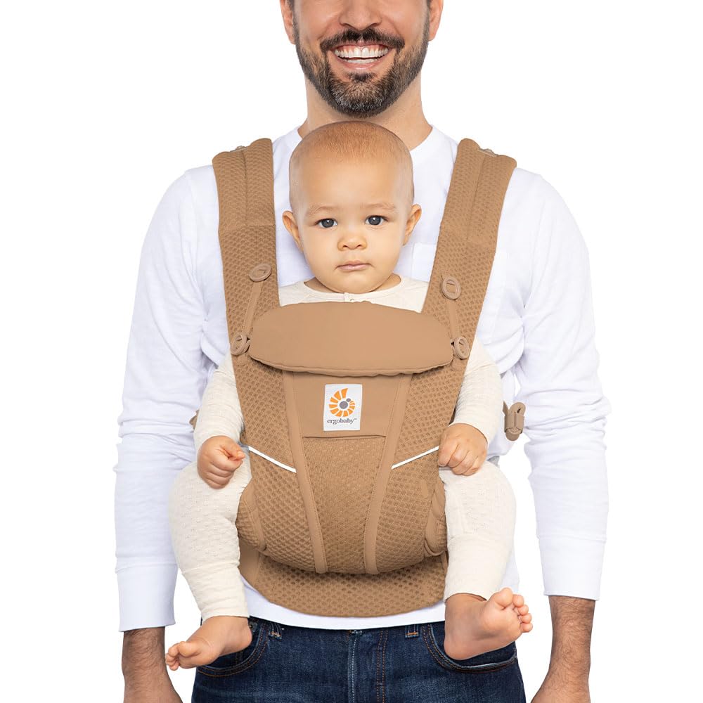 Ergobaby All Carry Positions Breathable Mesh Baby Carrier with Enhanced Lumbar Support & Airflow (7-45 Lb), Omni Breeze, Slate Blue