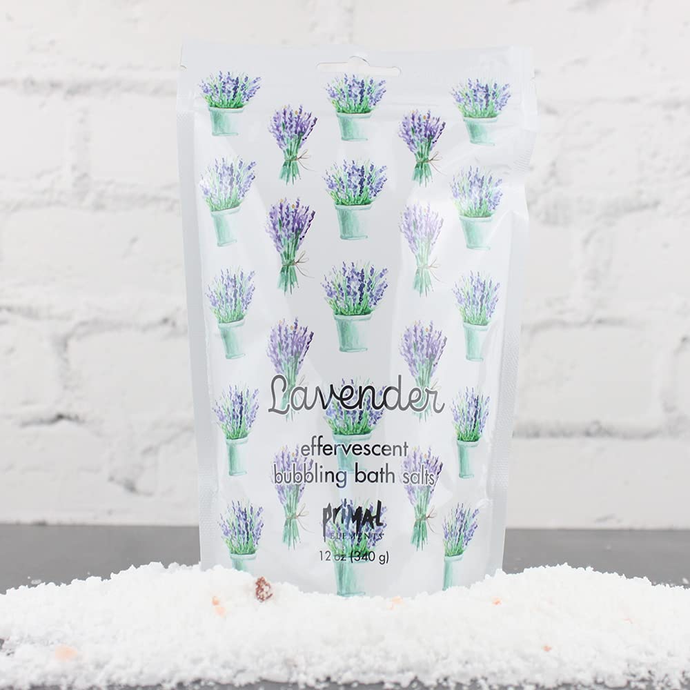 Detoxifying Sea Salt Soak, Bubbling Aromatherapy Salts with Essential Oils, Lavender, 12 oz Resealable Bag