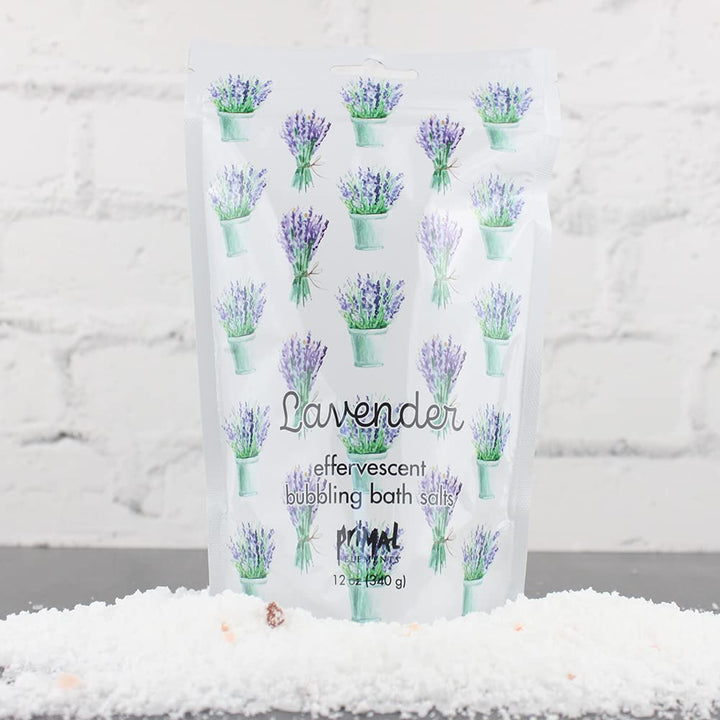 Detoxifying Sea Salt Soak, Bubbling Aromatherapy Salts with Essential Oils, Lavender, 12 oz Resealable Bag