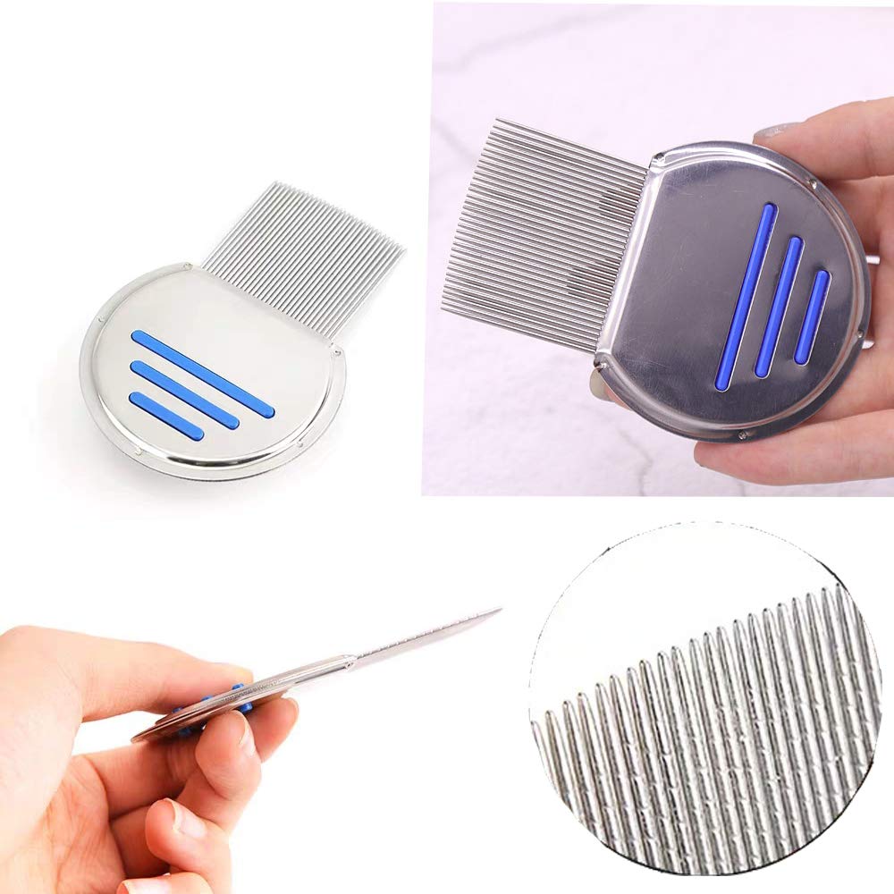 Qtopun Nits Free Lice Comb, Set of 6 Stainless Steel Lo