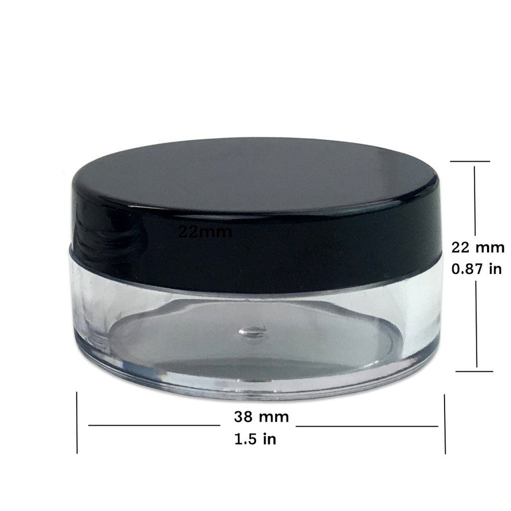 40 Pack, Black: 10Gram/10Ml Round Clear Empty Container Jars with Black Screw Lids Bulk for Lip Balms, Makeup Samples - Bpa Free (40 Pack, Black)