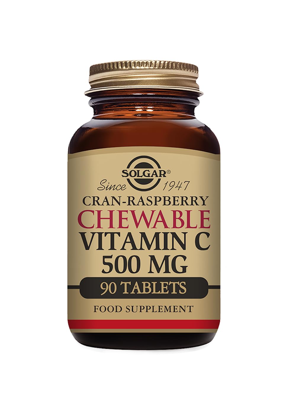 Solgar Vitamin C 500 mg Chewable Tablets, Cran Raspberr