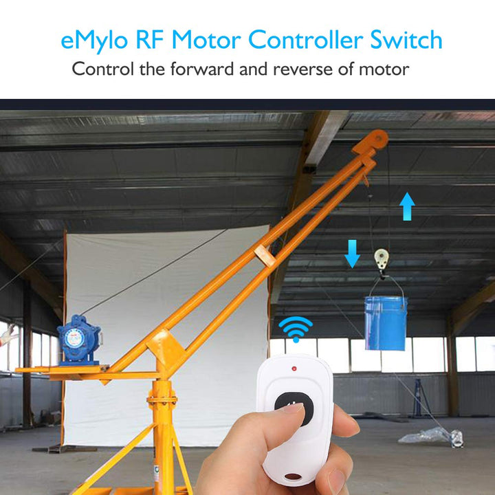 eMylo RF Switch Motor Controller Wireless Smart Switch Relay Module Remote Control Switch with RF Receiver DC 12V 433Mhz for Rolling Door, Electric Curtains, Locks, Water Pump