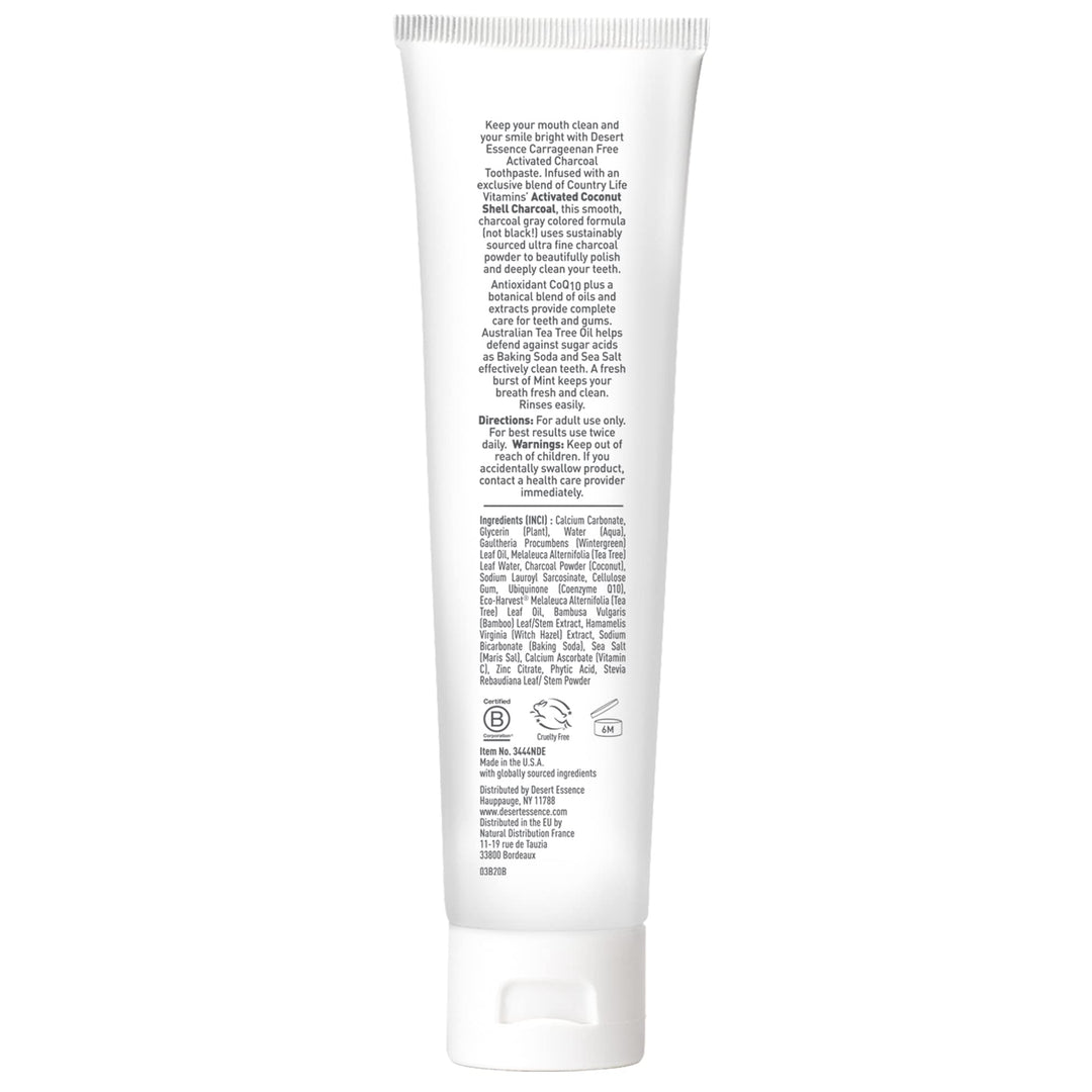 Desert Essence - Carrageenan Free Activated Charcoal To