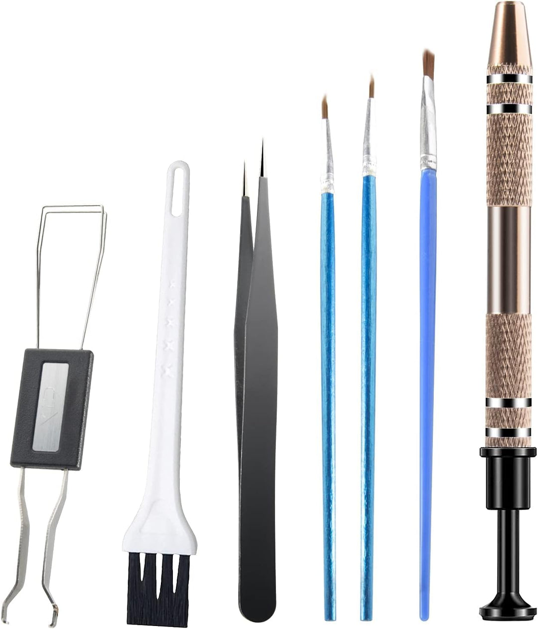 Keyboard Lube Kit 7PCS, Keycap Puller Key Puller Switch Lube Station for Cherry Kailh Gateron and Mechanical Keyboard Switches with Tweezers Lubrication Pens and Stem Holder Tool Puller