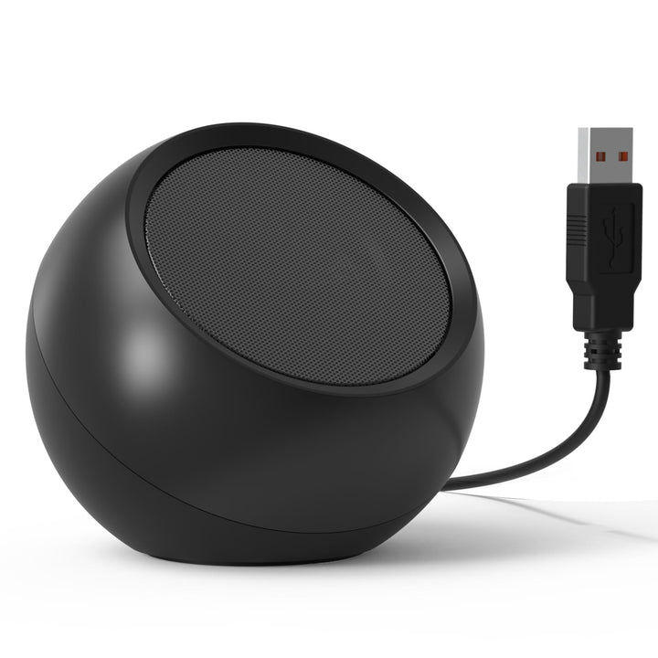 [Single] USB Computer Speakers for Desktop, PC, Laptop, Small Plug-N-Play Speakers with Crystal-Clear Sound, Loud Volume, Rich Bass, Compatible with Windows/macOS/ChromeOS/Linux