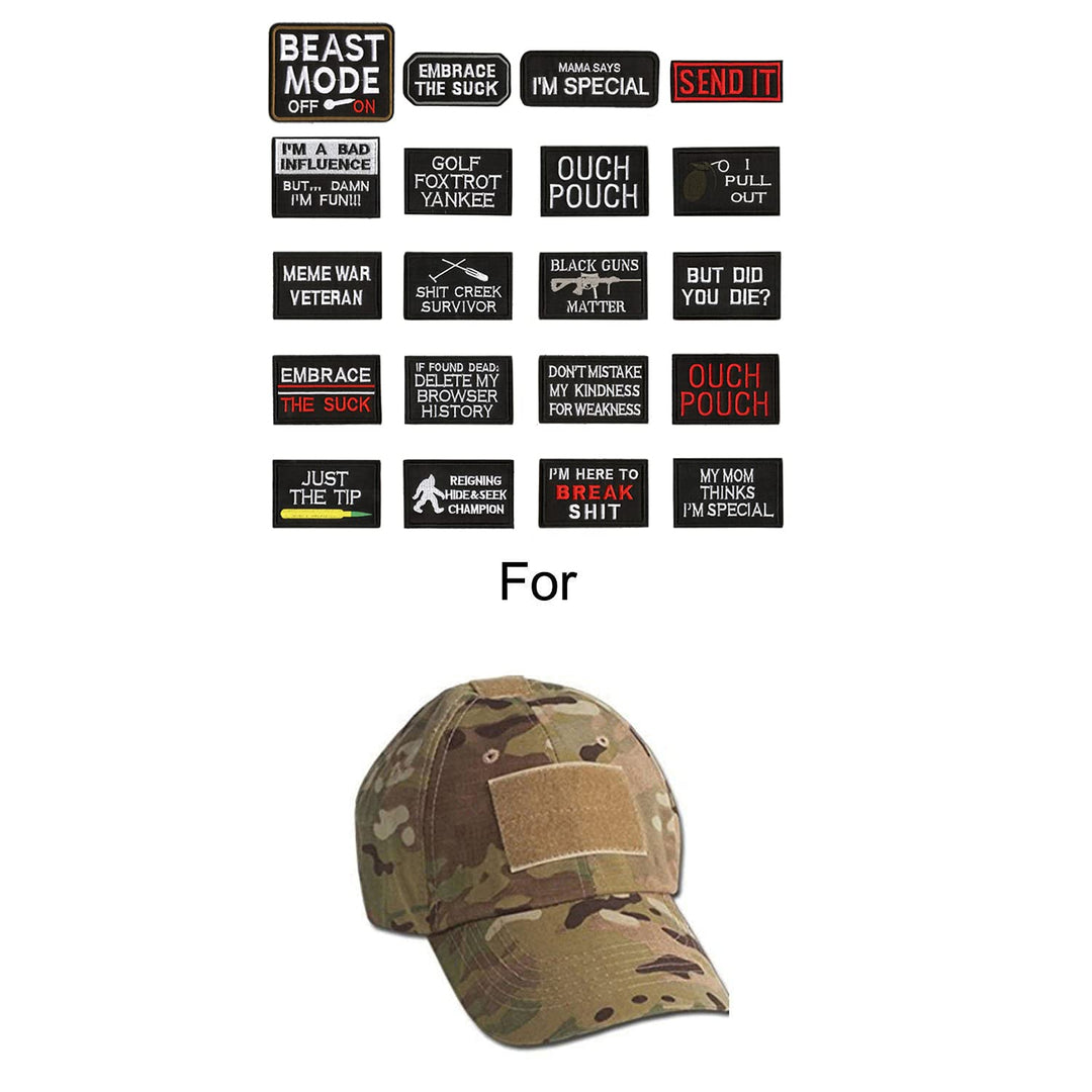20 Pieces Funny Tactical Military Morale Patch Full Embroidery Patch Set for Caps,Bags,Backpacks,Clothes,Vest,Military Uniforms,Tactical Gears Etc. (Navy)