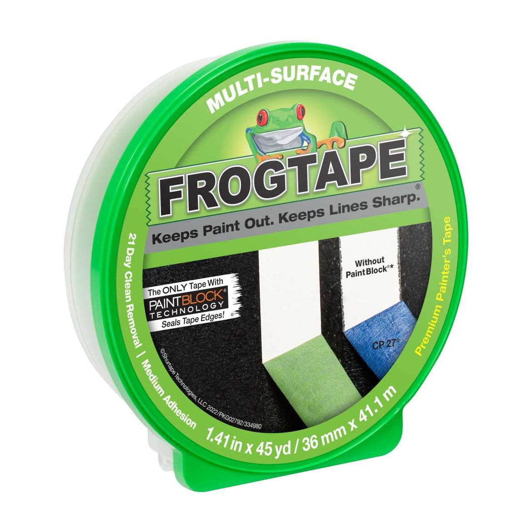 FROGTAPE Multi-Surface Painting Tape with PAINTBLOCK, 1.41 Wide x 45 Yards, Green, 1-Pack (1396747)