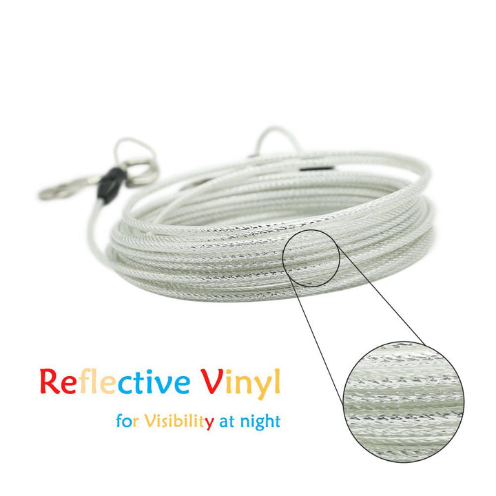 30ft Reflective Tie-Out Cable for Heavy Dogs Up to 125 Pounds