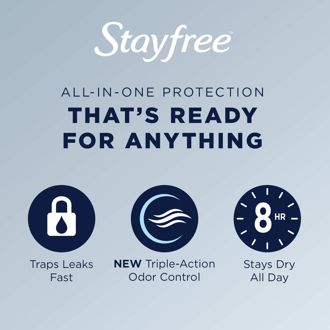Stayfree Maxi Pads for Women with Deodorant - 66 Count