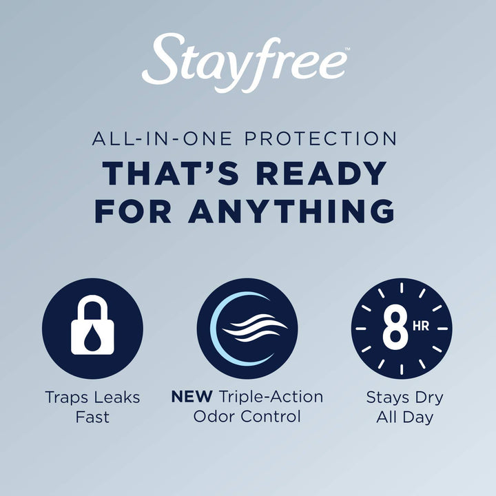 Stayfree Maxi Pads for Women with Deodorant - 66 Count
