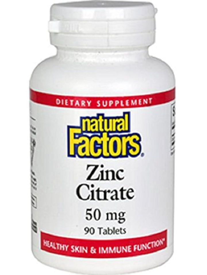 Natural Factors Zinc Citrate 50mg Tablets, 90-Count (Pack of 2)