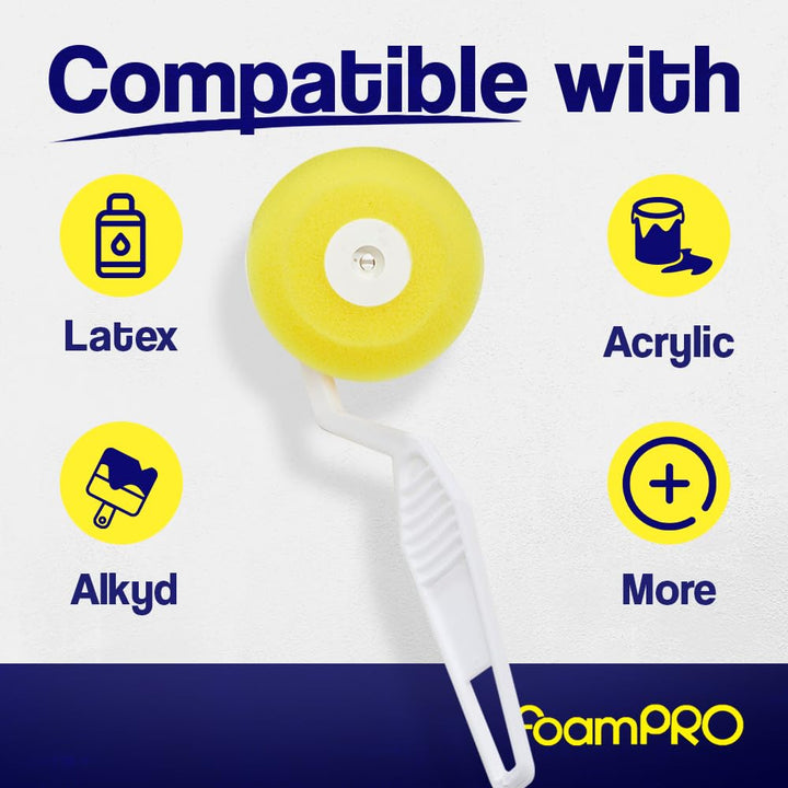 FOAM PRO 00102 FoamPRO Corner Roller, Smooth Surface, 4 In.