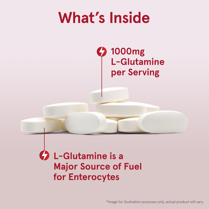 L-Glutamine 1000 mg, Dietary Supplement for Muscle Tissue, Multifunctional Amino Acid, Immune Support , 100 Easy-Solv Tablets, 50-100 Day Supply