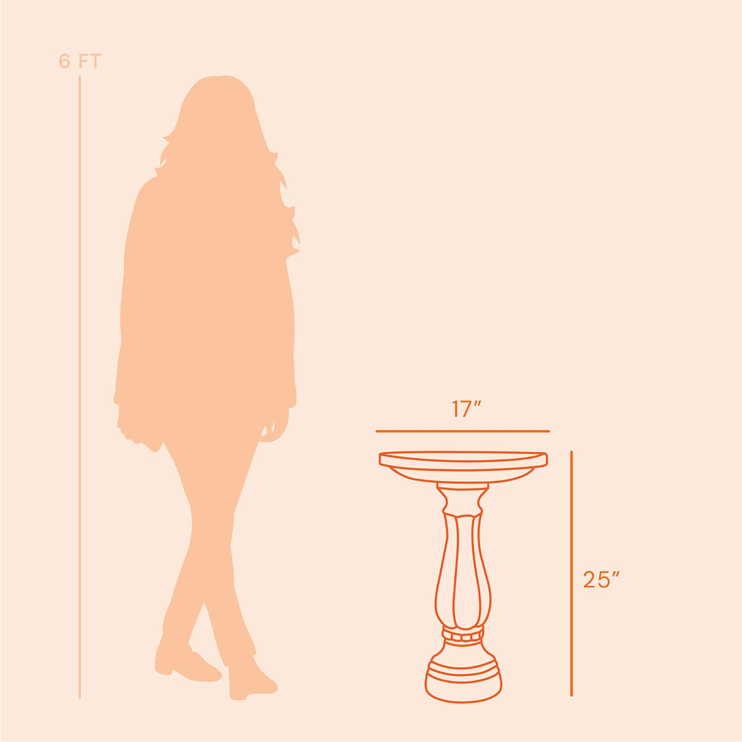 Bloem Promo Bird Bath with Pedestal, 25 x 17, White (270-10)