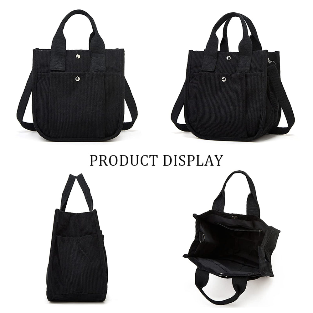 Corduroy Tote Bag Crossbody Unisex Messenger Shoulder Mommy Handbag Casual Hobo Sling Daily Shopping Travel Commuting